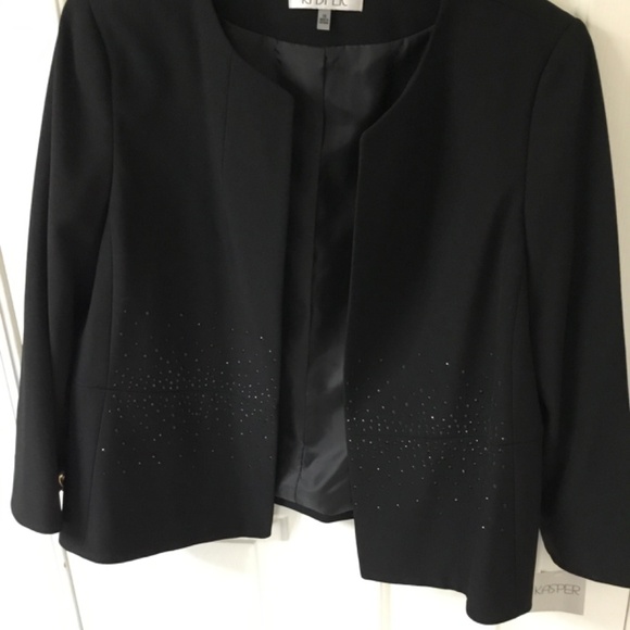 Kasper Black Dress and Short Jacket, Jacket Is NWT, SZ 16 - Picture 5 of 10